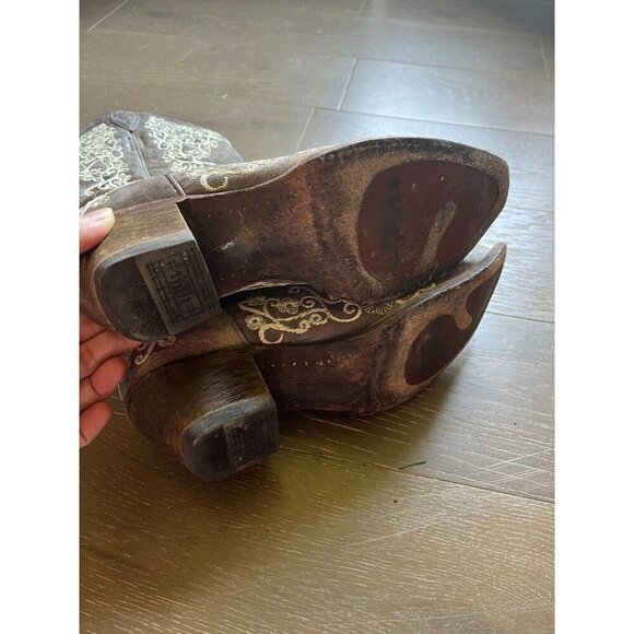Corral Women's Brown Leather Cowboy Boots Vines Sz 9.5M - Picture 7 of 11
